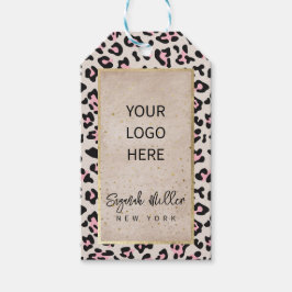 Cheetah Patroon en gouden Vintage Cadeaulabel