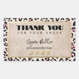 Cheetah Patroon en gouden Vintage Rechthoekige Sticker