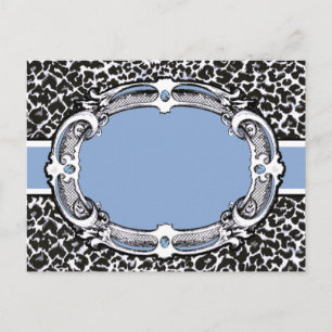 Cheetah Pattern Blue Label Briefkaart