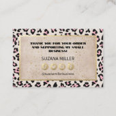 Cheetah Pattern en Gold  dank u Visitekaartje (Achterkant)