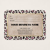 Cheetah Pattern en gouden cadeaubon Visitekaartje (Achterkant)