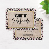 Cheetah Pattern en gouden cadeaubon Visitekaartje (Bureau)