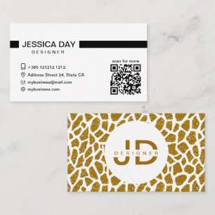 Cheetah Pattern Gold Elegant Visitekaartje