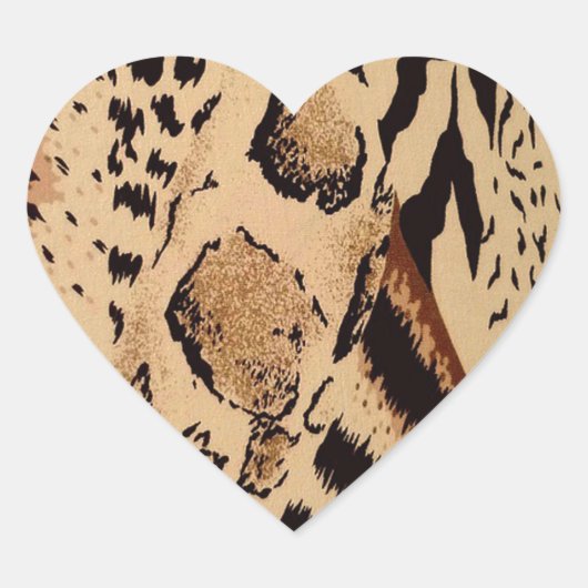 Cheetah Pattern Hart Sticker (Voorkant)