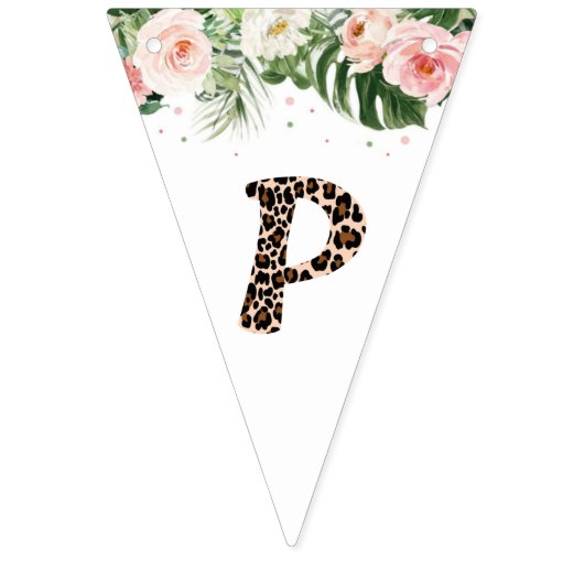 Cheetah Pattern Letters Birthday Party Vlaggetjes (Derde vlag)