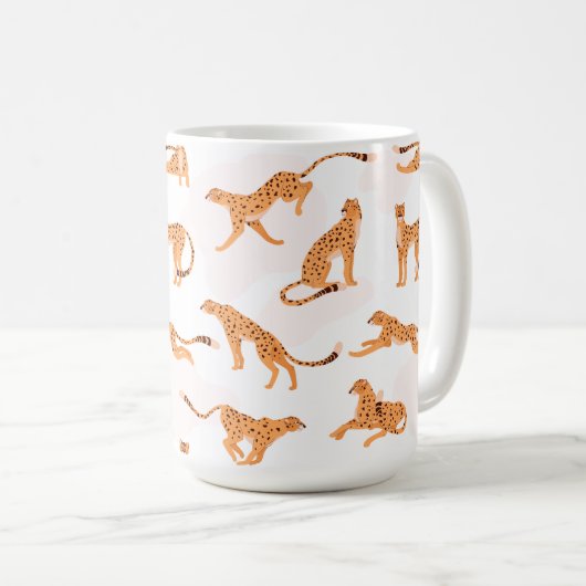 Cheetah Pattern Mug Koffiemok (Voorkant rechts)