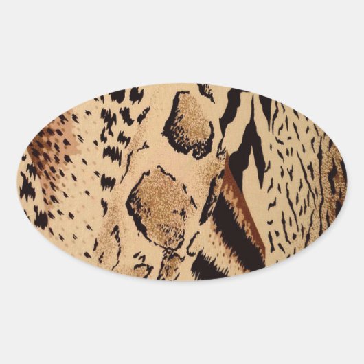Cheetah Pattern Ovale Sticker (Voorkant)