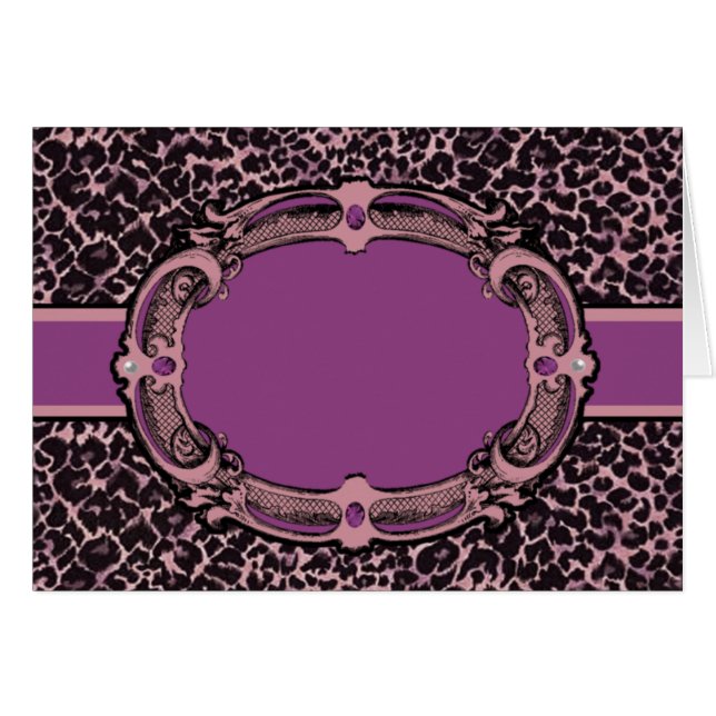 Cheetah Pattern Roze & Paars Label (Voorkant Horizontaal)