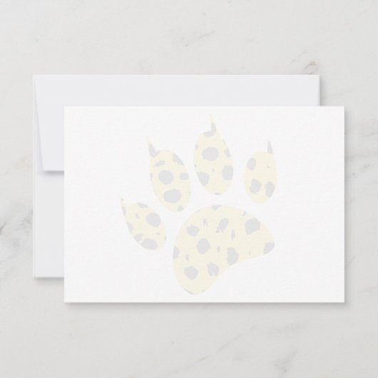 Cheetah Paw Print Custom Monogram Bedankkaart (Achterkant)