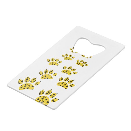 Cheetah Paw Print Kredietkaart Flessenopener (Achterkant Gekanteld)