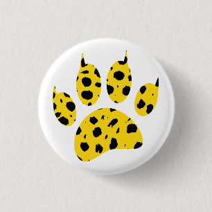 Cheetah Paw Print Ronde Button 3,2 Cm