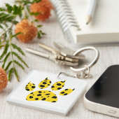 Cheetah Paw Print Sleutelhanger (Voorkant Rechts)