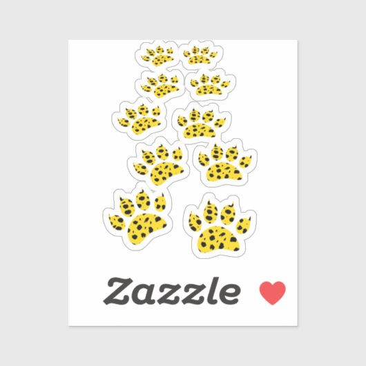 Cheetah Paw Print Sticker (Vel)