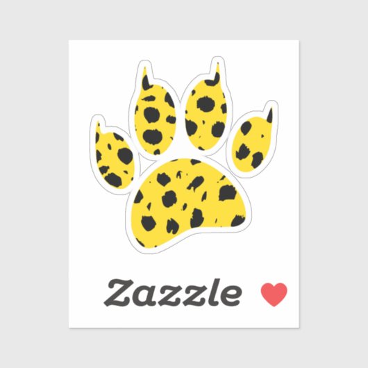Cheetah Paw Print Sticker (Vel)
