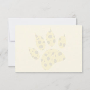 Cheetah Pootafdruk Blank Crème Off-Wit Bedankkaart