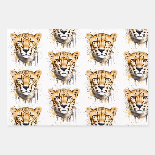 Cheetah Portrait Inpakpapier Vel (Voorkant 3)