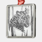 Cheetah Portrait Metalen Ornament (Links)