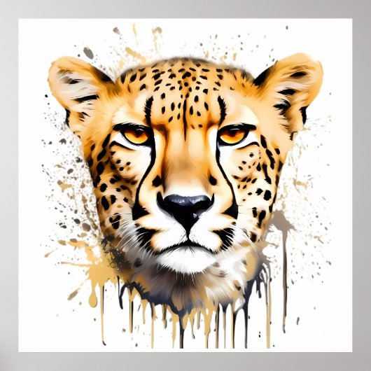 Cheetah Portrait Poster (Voorkant)