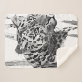 Cheetah Portrait Sherpa Deken (Voorkant (horizontaal))