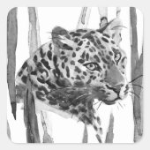 Cheetah Portrait Vierkante Sticker (Voorkant)