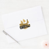 Cheetah Power Ronde Sticker (Envelop)