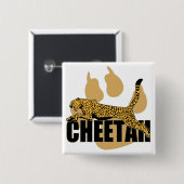 Cheetah Power Vierkante Button 5,1 Cm (Voorkant /achterkant)