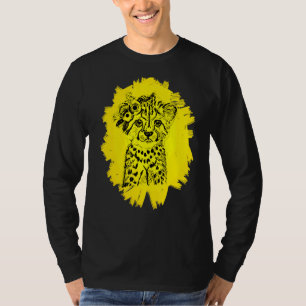 Cheetah Predator Cat Motif Animal Africa Colorful T-shirt