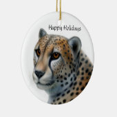 Cheetah Prettige feestdagen Keramisch Ornament (Rechts)
