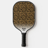 Cheetah Print Animal Pattern Persoonlijke tekst Pickleball Paddle (Achterkant)