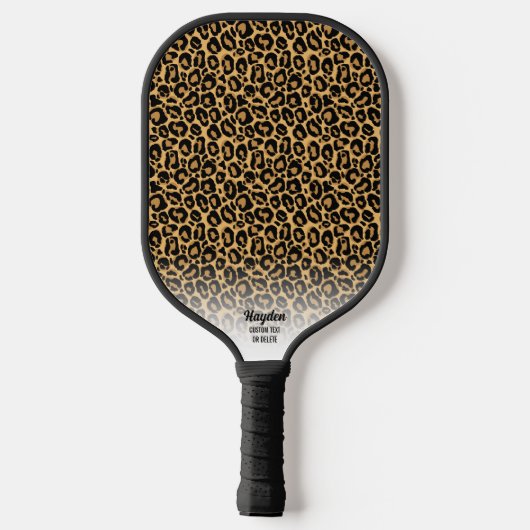 Cheetah Print Animal Pattern Persoonlijke tekst Pickleball Paddle (Achterkant)
