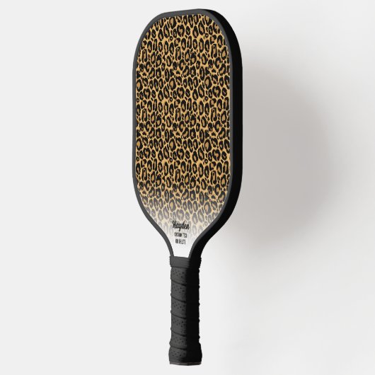 Cheetah Print Animal Pattern Persoonlijke tekst Pickleball Paddle (Links)
