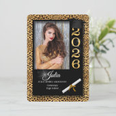 Cheetah Print Class of 2023 Graduation Invitation (Debout devant)