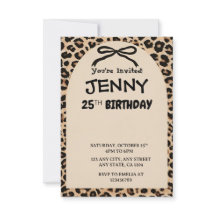 Cheetah Print Custom Kids Birthday Invite Party 
