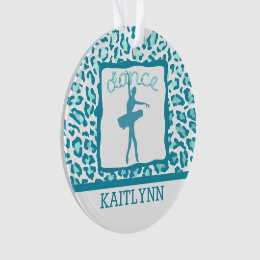 Cheetah Print Dance in Turquoise Ornament (voorkant)