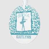 Cheetah Print Dance in Turquoise Ornament (voorkant)