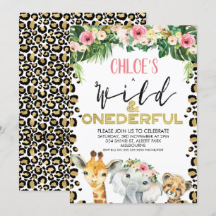 Cheetah Print Floral of nederful Birthday Kaart