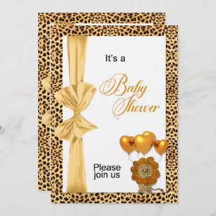 Cheetah Print Gender Neutral Baby shower Kaart