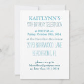 Cheetah Print Gymnastique - Invitation turquoise (Dos)