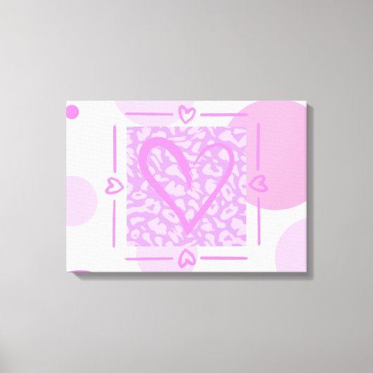 Cheetah Print Heart Polkadots Wall Art (Voorkant)