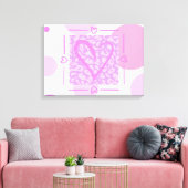 Cheetah Print Heart Polkadots Wall Art (Insitu (Woonkamer))