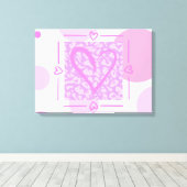 Cheetah Print Heart Polkadots Wall Art (Insitu (Houten vloer))
