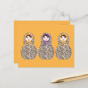 Cheetah Print Matryoshka Briefkaart