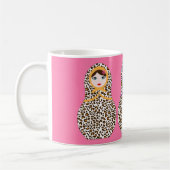 Cheetah Print Matryoshka Café Mug (Gauche)