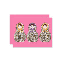 Cheetah Print Matryoshka Carte postale