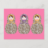 Cheetah Print Matryoshka Carte postale (Devant)