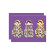 Cheetah Print Matryoshka Carte postale