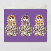 Cheetah Print Matryoshka Carte postale (Devant)