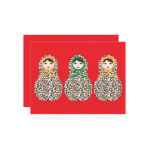 Cheetah Print Matryoshka Carte postale