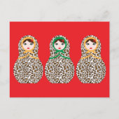 Cheetah Print Matryoshka Carte postale (Devant)