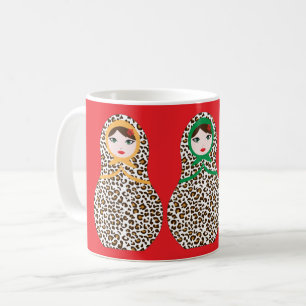 Cheetah Print Matryoshka Coffee Mok
